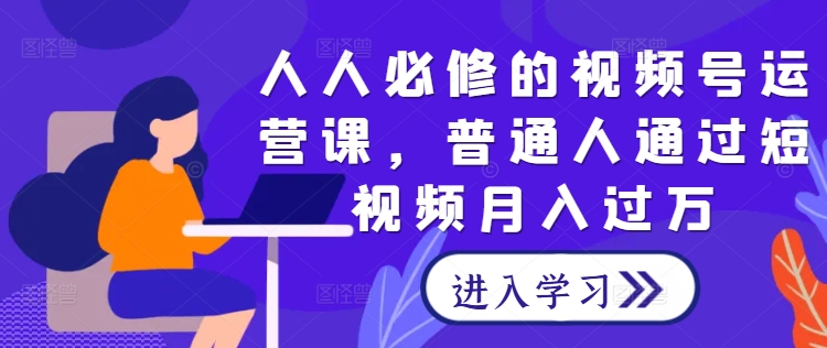 人人必修的视频号运营课，普通人通过短视频月入过万-万三聊项目