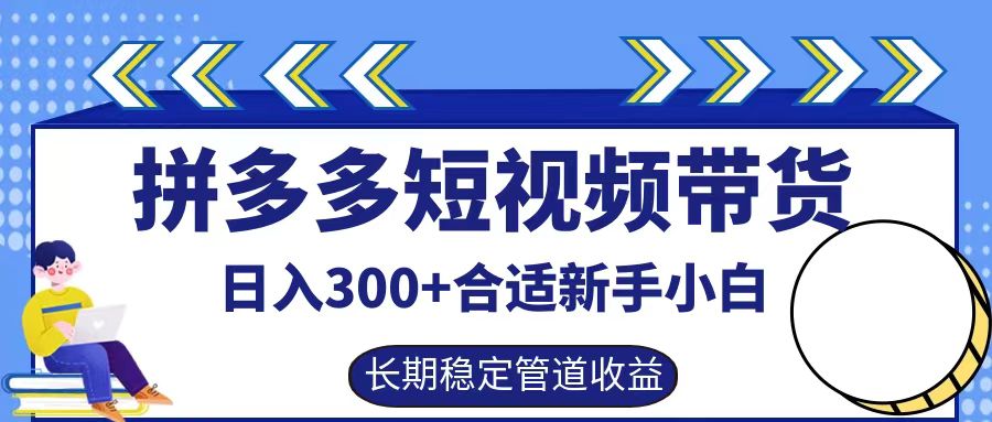 拼多多短视频带货日入300+，实操账户展示看就能学会-万三聊项目
