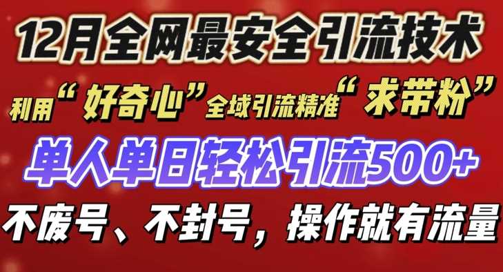 12 月份全网最安全引流创业粉技术来袭，不封号不废号，有操作就有流量【揭秘】-万三聊项目