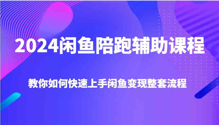 2024闲鱼陪跑辅助课程，教你如何快速上手闲鱼变现整套流程-万三聊项目