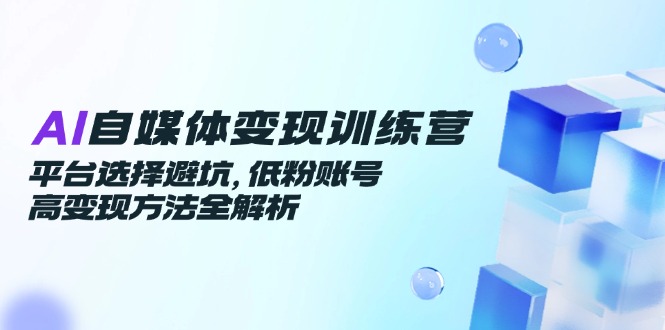 AI自媒体变现训练营，平台选择避坑，低粉账号高变现方法全解析-万三聊项目