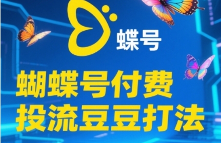 2025蝴蝶号付费投流豆豆打法，助新手快速掌握付费流量撬动自然流的核心玩法-万三聊项目