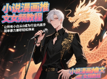小说漫画推文女频教程，让所有小白从0成为行业内高手，简单暴力兼职轻松挣米-万三聊项目