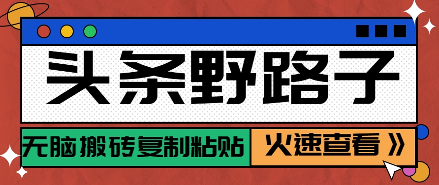 头条野路子玩法之相亲赛道，无脑搬砖复制粘贴，单账号日稳定300+保姆级教程-万三聊项目