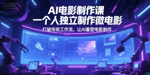 AI电影制作课，一个人独立制作微电影，打破传统工作流，让AI重塑电影制作-万三聊项目