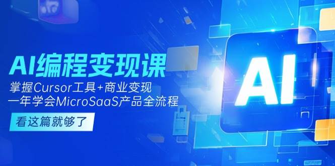 AI编程变现课：掌握Cursor工具+商业变现，一年学会MicroSaaS产品全流程-万三聊项目