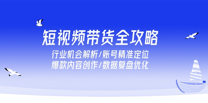 短视频带货全攻略，行业机会解析/账号精准定位/爆款内容创作/数据复盘优化-万三聊项目