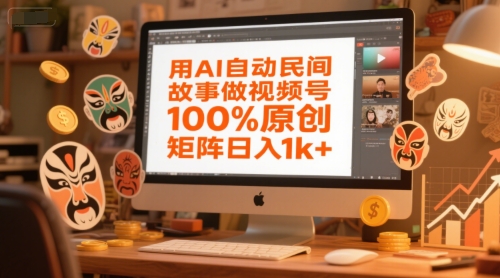 用AI自动民间故事做视频号，100%原创，矩阵日入1k+-万三聊项目