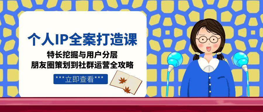 个人IP全案打造课，特长挖掘与用户分层，朋友圈策划到社群运营全攻略-万三聊项目