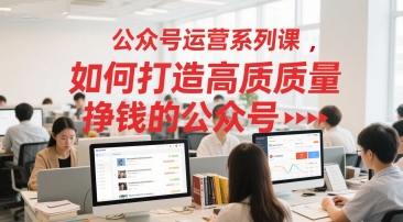 公众号运营系列课，如何打造高质量挣钱的公众号-万三聊项目