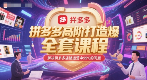 拼多多高阶打造爆款全套课程，解决拼多多店铺运营中99%的问题-万三聊项目