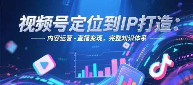 视频号定位到IP打造：账号搭建-内容运营-直播变现，完整知识体系-万三聊项目