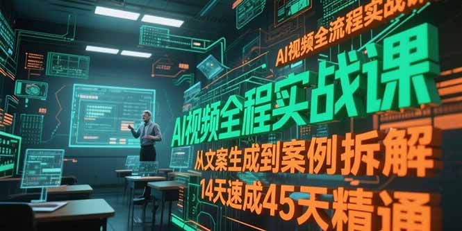 AI视频全流程实战课，从文案生成到案例拆解，14天速成45天精通-万三聊项目