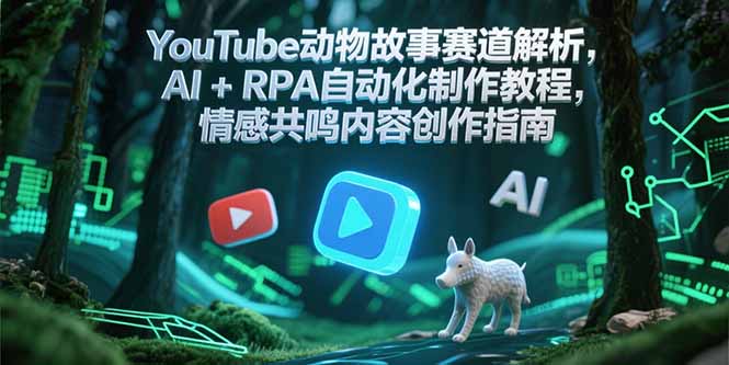 YouTube动物故事赛道解析，AI+RPA自动化制作教程，情感共鸣内容创作指南-万三聊项目