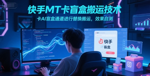快手MT卡盲盒搬运技术，卡AI盲盒通道进行替换搬运，效果自测-万三聊项目