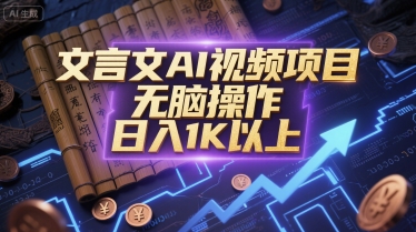 文言文AI视频项目，无脑操作，日入1K以上-万三聊项目