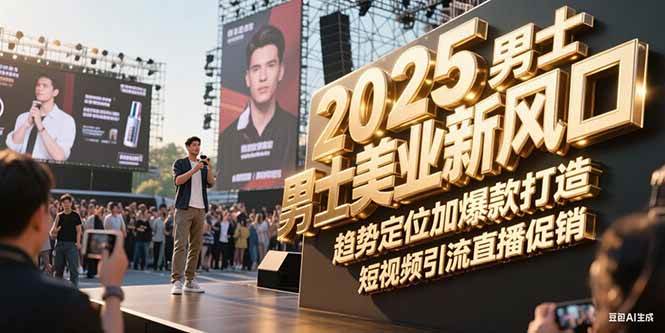 2025男士美业新风口，趋势定位加爆款打造，短视频引流直播促销-万三聊项目