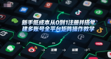 新手低成本从0到1注册并搭建多账号全平台矩阵操作教学，手机号-邮箱-IP-工具-万三聊项目