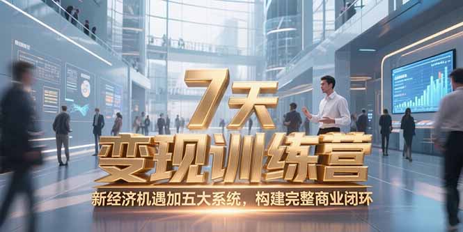 7天咨询师变现训练营，新经济机遇加五大系统，构建完整商业闭环-万三聊项目