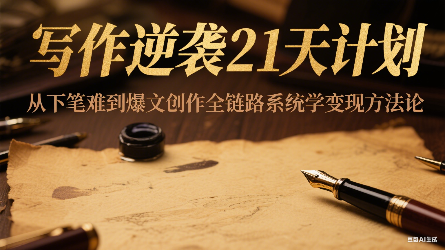 写作逆袭21天计划：从下笔难到爆文创作全链路系统学变现方法论-万三聊项目