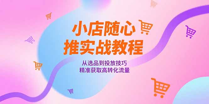 小店随心推实战教程，从选品到投放技巧，精准获取高转化流量-万三聊项目