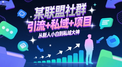 某联盟社群，引流+私域+项目，从新人小白到私域大神-万三聊项目