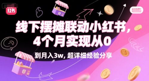 线下摆摊联动小红书，4 个月实现从 0 到月入3w，超详细经验分享-万三聊项目