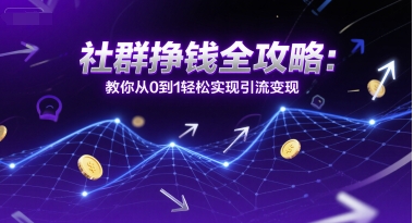 社群挣钱全攻略：教你从0到1轻松实现引流变现-万三聊项目