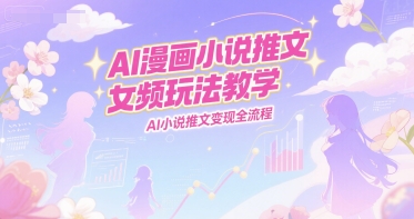 AI漫画小说推文女频玩法教学，AI小说推文变现全流程-万三聊项目