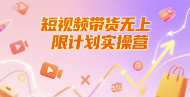 短视频带货无上限计划实操营，新人短视频带货工具流养号破播文案运营篇课程-万三聊项目