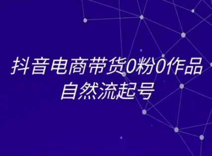 抖音电商带货0粉0作品自然流起号，抖音电商教程-万三聊项目
