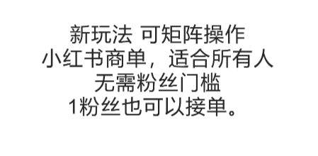 可矩阵操作，小红书商单新玩法，适合所有人，无需粉丝门槛，1粉丝也可以接单-万三聊项目