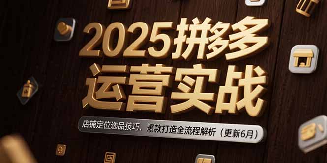 2025拼多多运营实战：店铺定位选品技巧，爆款打造全流程解析(更新6月-万三聊项目