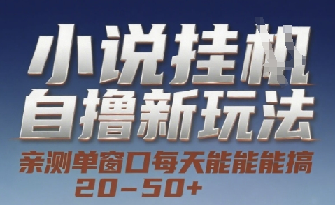小说自撸新玩法 — 亲测单窗口每天能搞 20-50+，支持矩阵化批量操作【揭秘】-万三聊项目