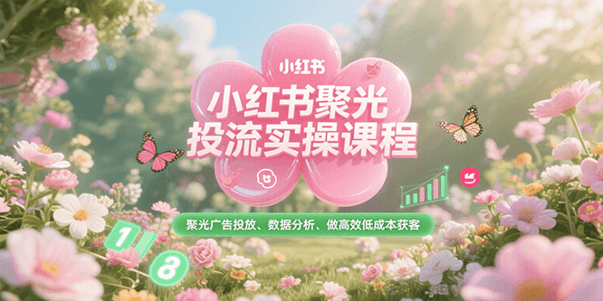 小红书聚光投流实操课程，聚光广告投放、数据分析、做高效低成本获客-万三聊项目