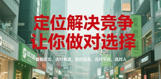 定位解决竞争，让你做对选择，复制成功，选对赛道，选对品类，选对平台，选对人-万三聊项目
