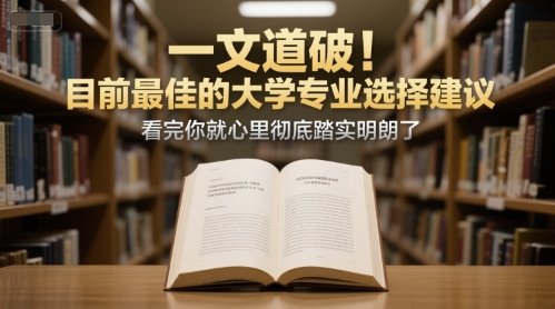 付费文章：一文道破！目前最佳的大学专业选择建议，看完你就心里彻底踏实明朗了-万三聊项目