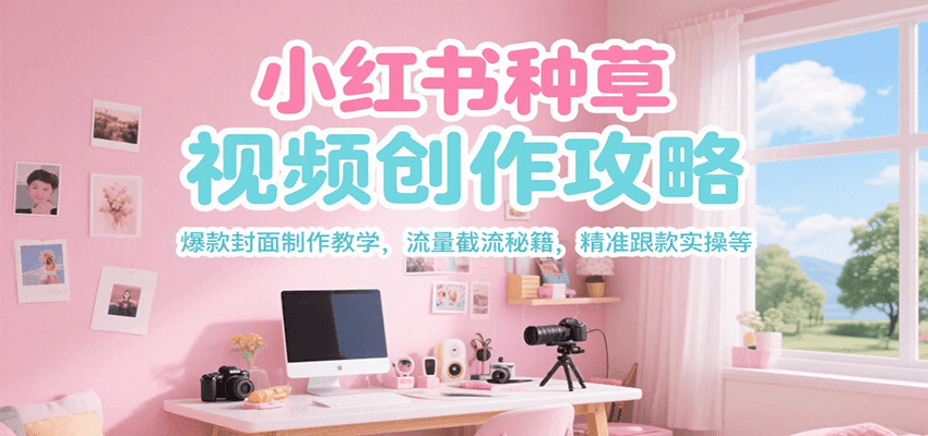 小红书种草视频创作攻略，爆款封面制作教学 ，流量截流秘籍 ，精准跟款实操等-万三聊项目