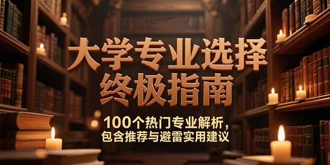 付费文：大学专业选择终极指南,100个热门专业解析,包含推荐与避雷实用建议-万三聊项目
