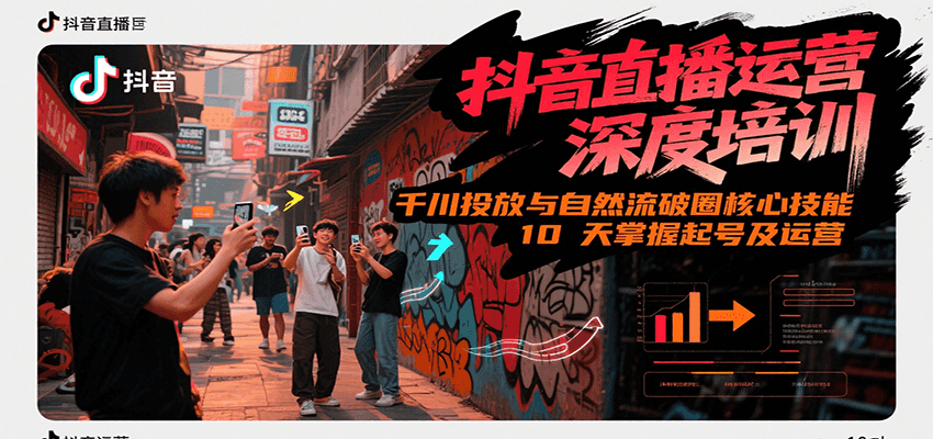 抖音直播运营深度培训，千川投放与自然流核心技能，10天掌握起号及运营(6-7月新课)-万三聊项目