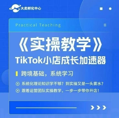 大卖家孵化中心TikTok实操课，TikTok小店成长加速器，跨境基础系统学习，一步一步带你开店-万三聊项目