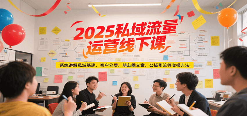 2025私域流量运营线下课，系统讲解私域基建/客户分层/朋友圈文案/公域引流等实操方法-万三聊项目