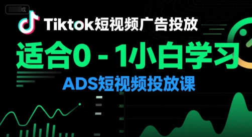 Tiktok短视频广告投放，适合0-1小白学习ADS短视频投放课-万三聊项目