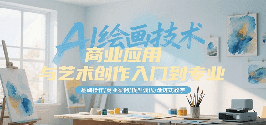 AI绘画技术商业应用与艺术创作入门到专业，基础操作/商业案例/模型调优/渐进式教学-万三聊项目