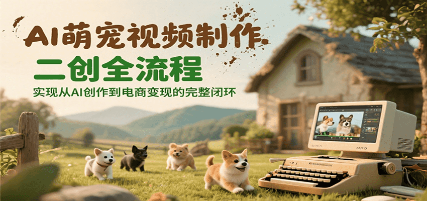 AI萌宠视频制作二创全流程，实现从AI创作到电商变现的完整闭环-万三聊项目