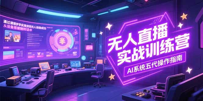 无人直播实操训练营，从设备搭建到话术，AI系统五代操作指南(7月更新-万三聊项目
