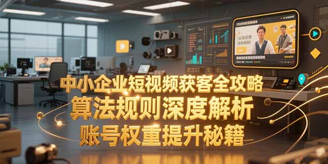 中小企业短视频获客全攻略，算法规则深度解析，账号权重提升秘籍-万三聊项目