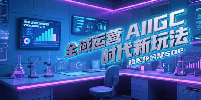 全域运营AIGC时代新玩法，文案封面设计公式，短视频运营SOP-万三聊项目