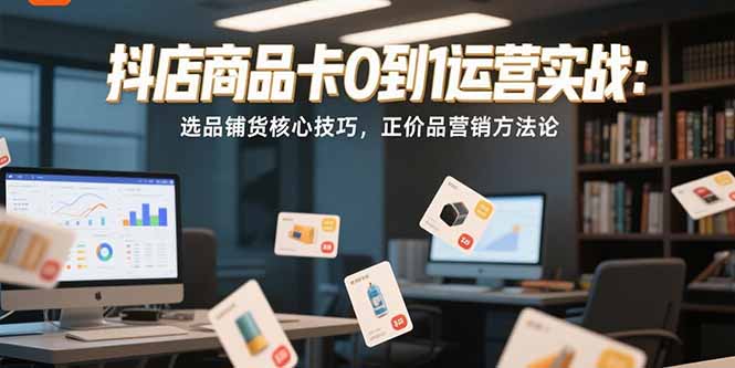 抖店商品卡0到1运营实战：选品铺货核心技巧，正价品营销方法论-万三聊项目