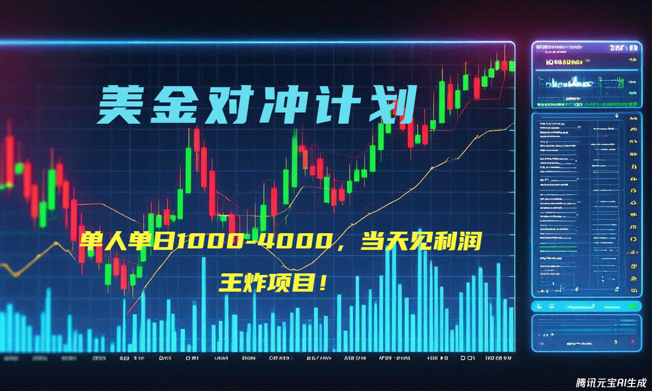 2025年最暴力项目“美金先登计划”最新最强对冲战法，每日实际收益1K-4K-万三聊项目